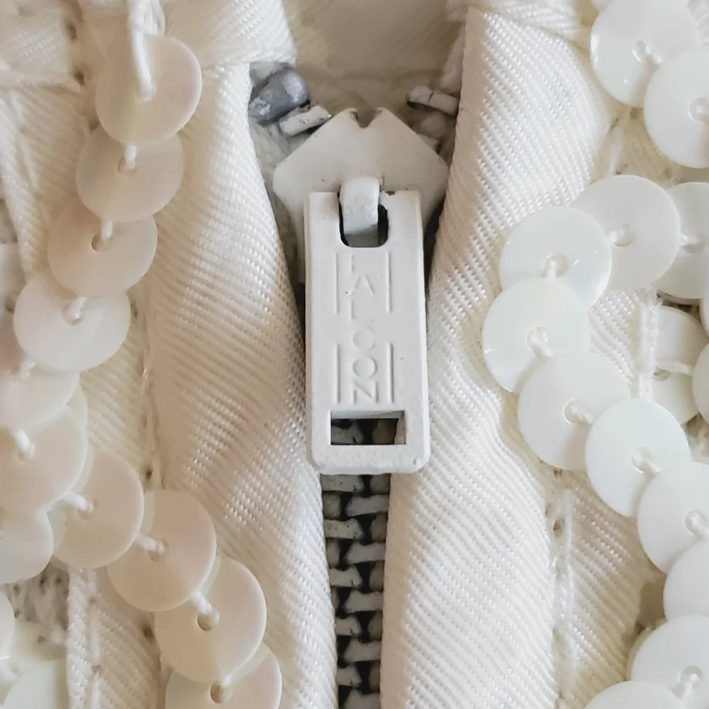 7310 * Algy Vintage Sequin Majorette Leotard Green White 1960s Size Unknown - Picture 8 of 11